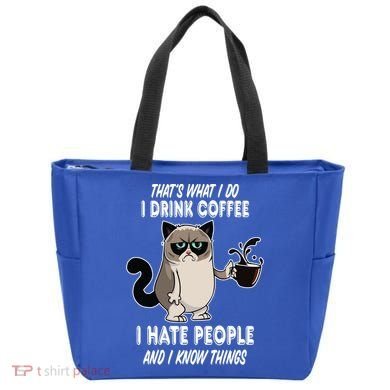 Funny Cat I Coffee Hate People And I Know Things Cat Gift Tote Bag