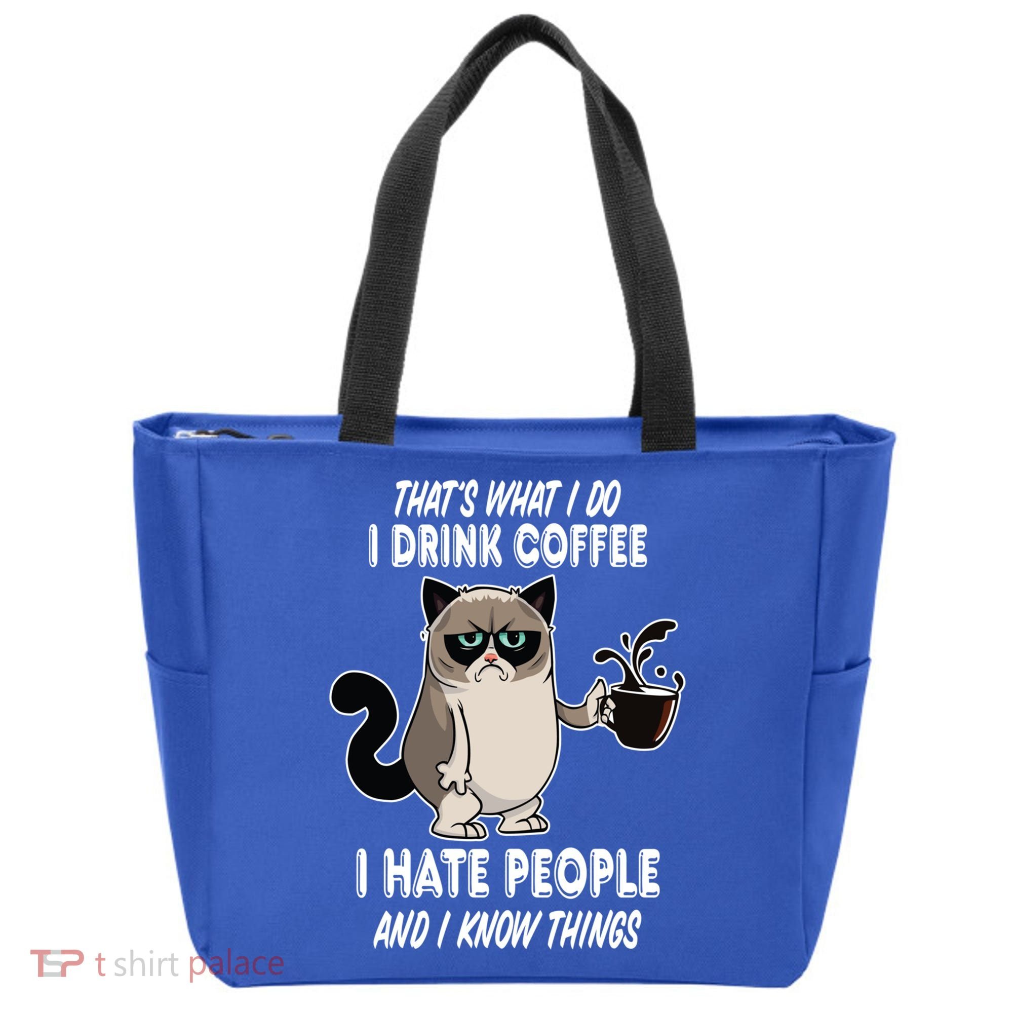 Funny Cat I Coffee Hate People And I Know Things Cat Gift Tote Bag