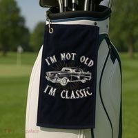 Funny Car Im Not Old Im Classic Old Man Gift Golf Towel thumb 2
