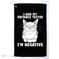 Funny Cat I Had My Patience Tested I'm Negative Golf Towel thumb 0