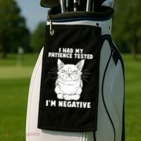 Funny Cat I Had My Patience Tested I'm Negative Golf Towel thumb 2