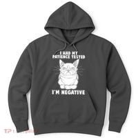 Funny Cat I Had My Patience Tested I'm Negative Hoodie thumb 0