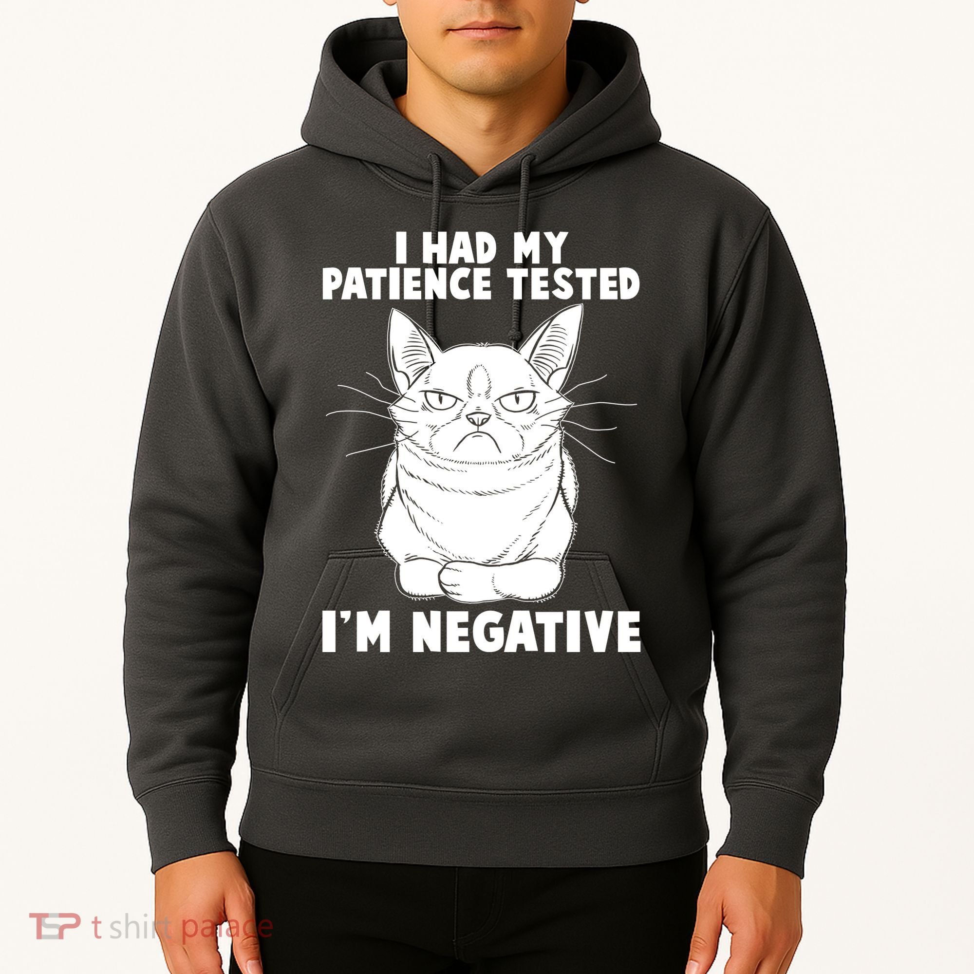 Funny Cat I Had My Patience Tested I'm Negative Hoodie