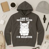 Funny Cat I Had My Patience Tested I'm Negative Hoodie thumb 3