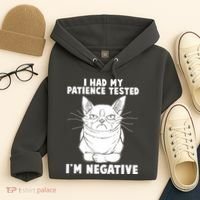 Funny Cat I Had My Patience Tested I'm Negative Hoodie thumb 4
