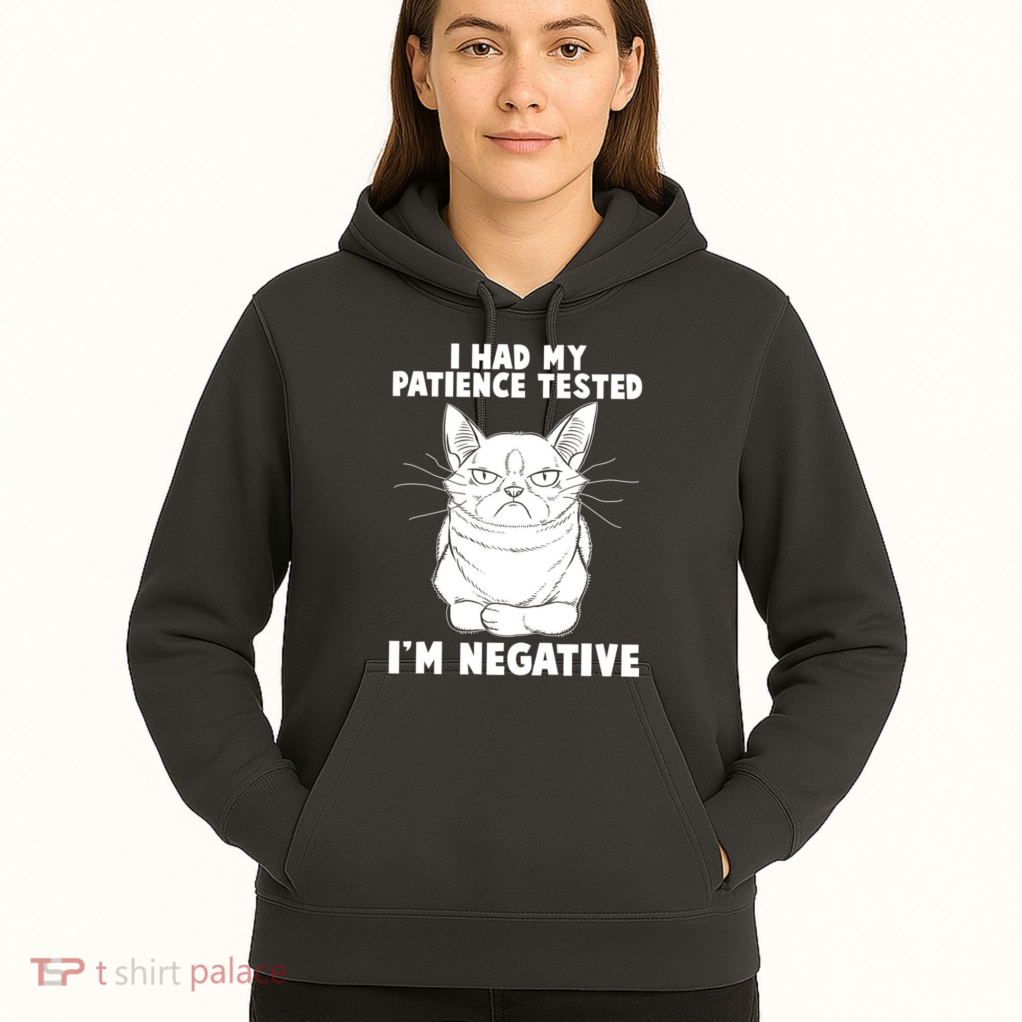 Funny Cat I Had My Patience Tested I'm Negative Hoodie