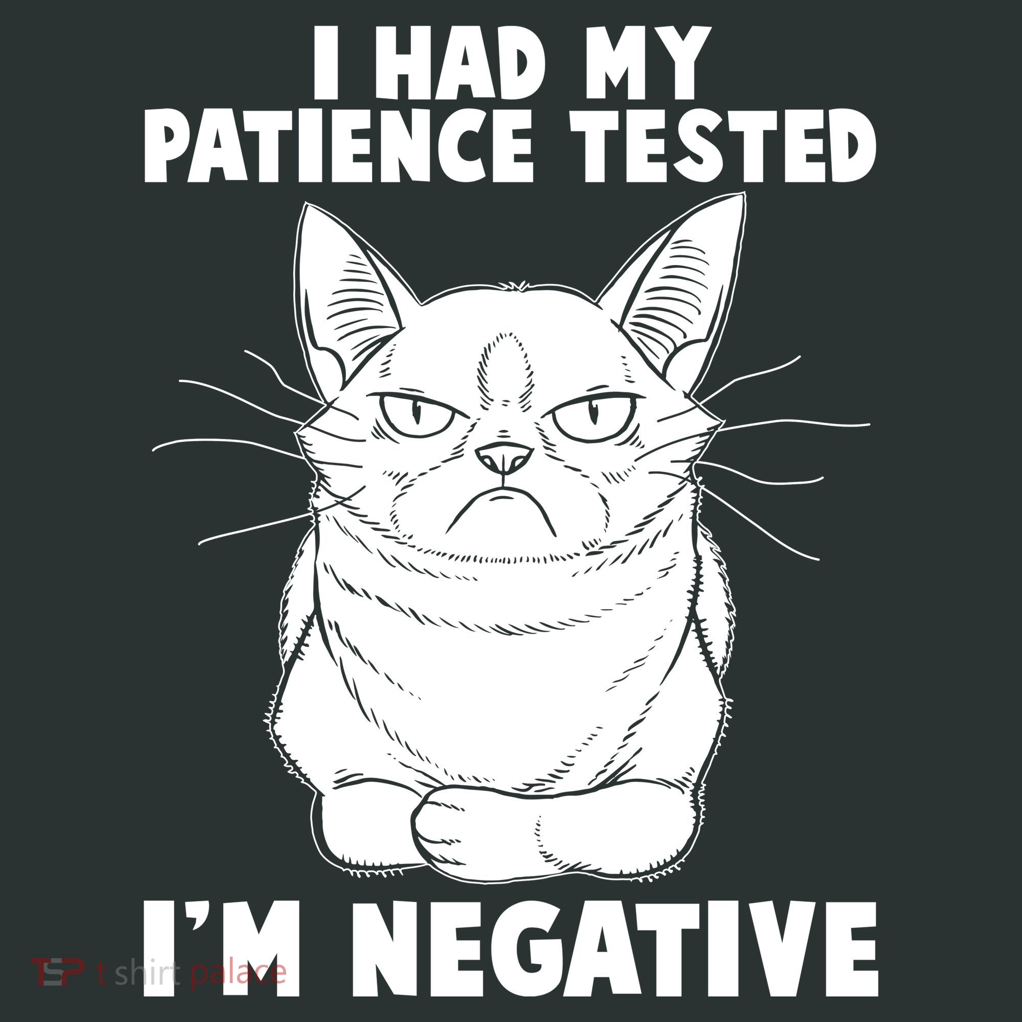 Funny Cat I Had My Patience Tested I'm Negative Long Sleeve Shirt