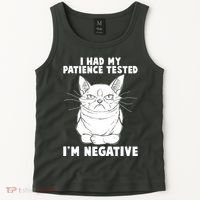 Funny Cat I Had My Patience Tested I'm Negative Tank Top thumb 2