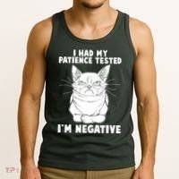 Funny Cat I Had My Patience Tested I'm Negative Tank Top thumb 3