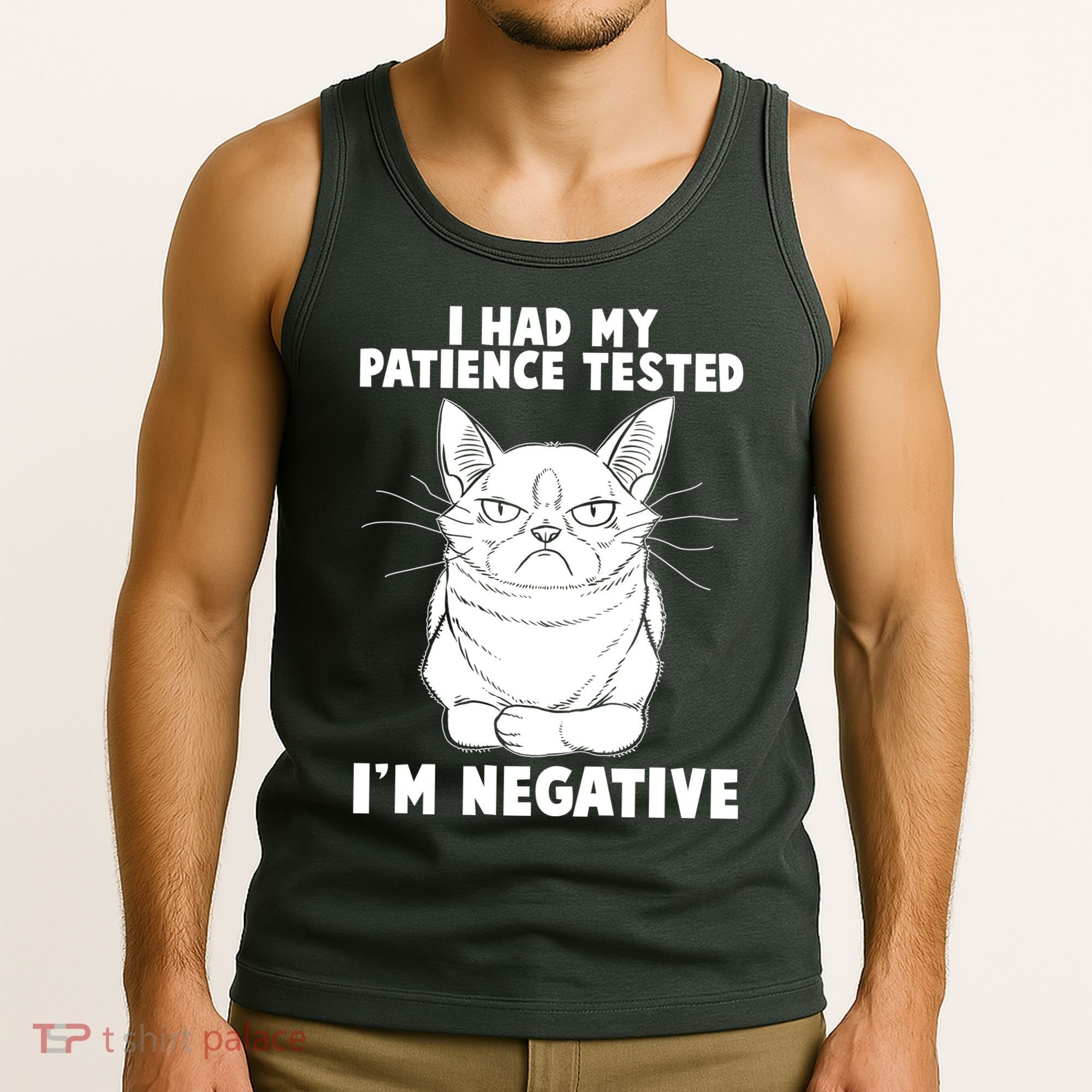 Funny Cat I Had My Patience Tested I'm Negative Tank Top