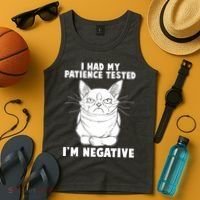 Funny Cat I Had My Patience Tested I'm Negative Tank Top thumb 4