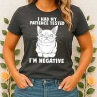 Funny Cat I Had My Patience Tested I'm Negative Women's T-Shirt thumb 2