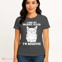 Funny Cat I Had My Patience Tested I'm Negative Women's T-Shirt thumb 4