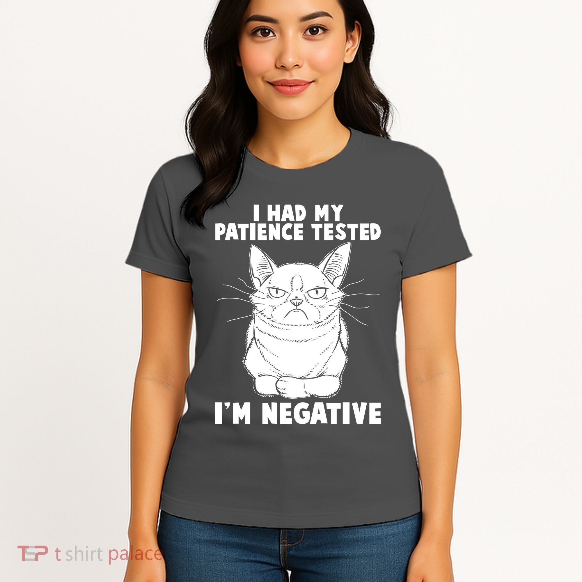 Funny Cat I Had My Patience Tested I'm Negative Women's T-Shirt