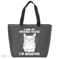 Funny Cat I Had My Patience Tested I'm Negative Tote Bag thumb 0