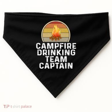 Funny Campfire Ing Team Captain Camp Camping Outdoor Gift USA-Made Doggie Bandana