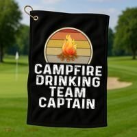 Funny Campfire Ing Team Captain Camp Camping Outdoor Gift Golf Towel thumb 1