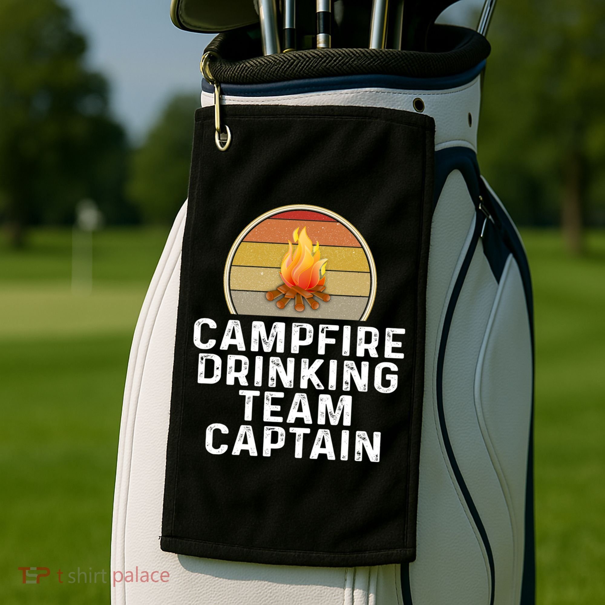 Funny Campfire Ing Team Captain Camp Camping Outdoor Gift Golf Towel