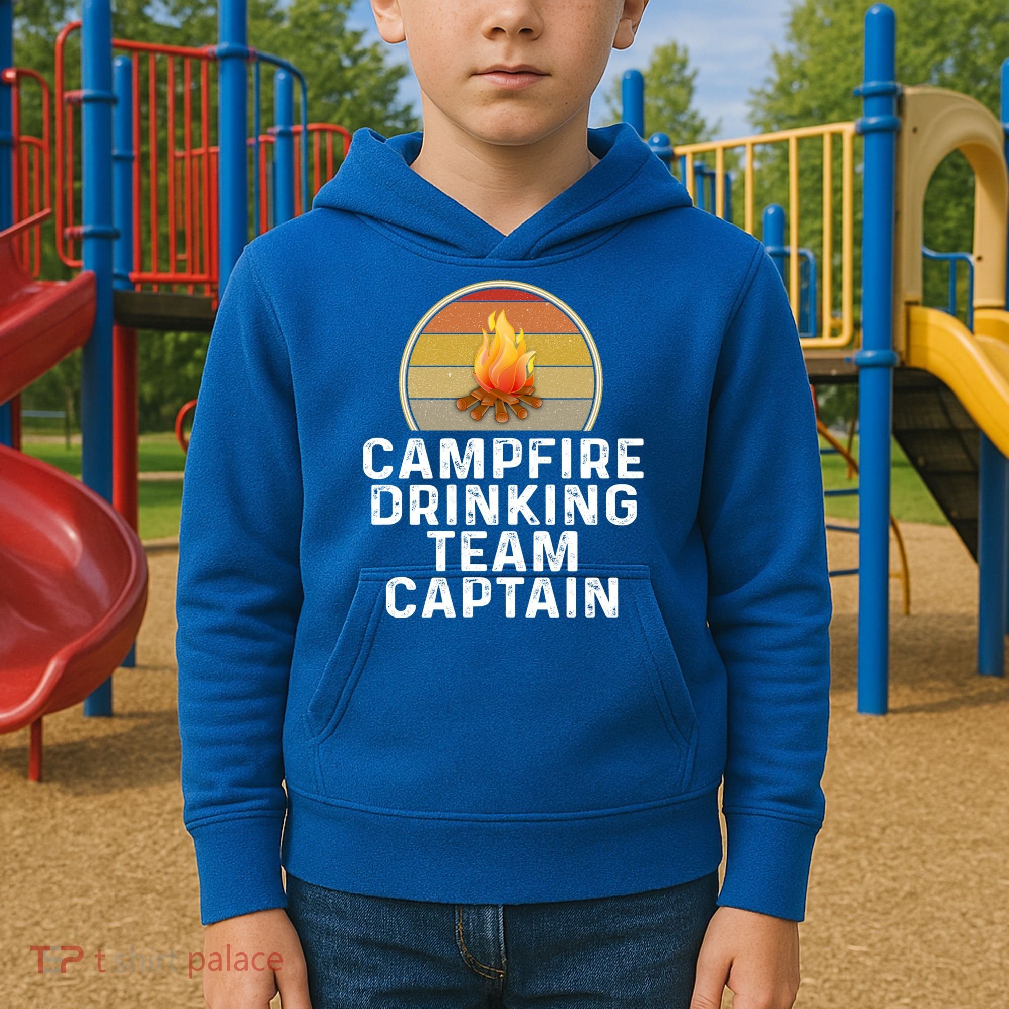 Funny Campfire Ing Team Captain Camp Camping Outdoor Gift Kids Hoodie