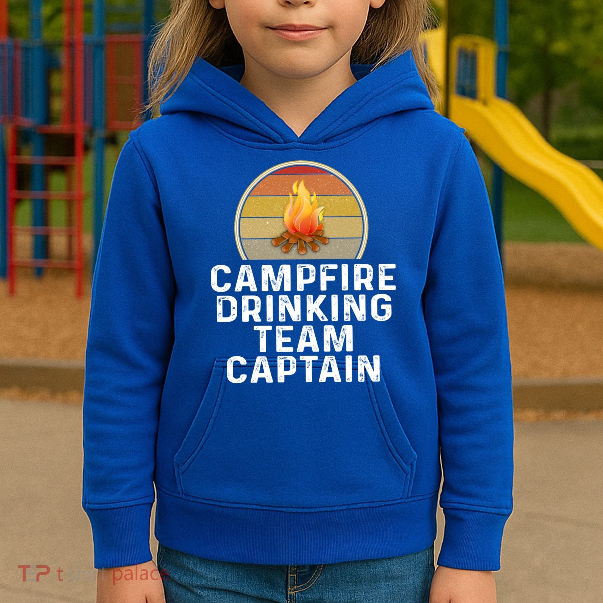 Funny Campfire Ing Team Captain Camp Camping Outdoor Gift Kids Hoodie