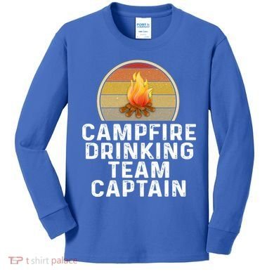 Funny Campfire Ing Team Captain Camp Camping Outdoor Gift Kids Long Sleeve Shirt