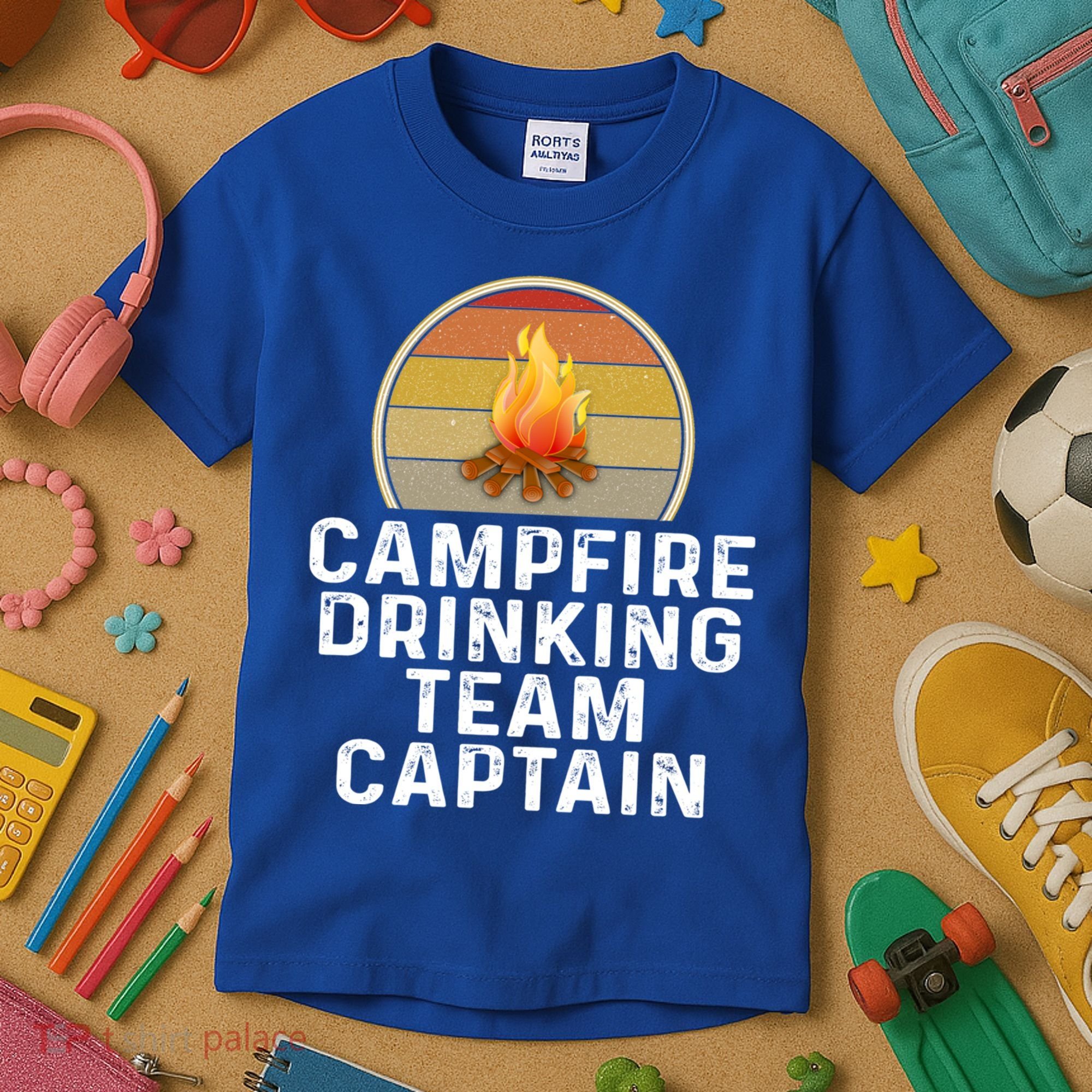 Funny Campfire Ing Team Captain Camp Camping Outdoor Gift Kids T-Shirt