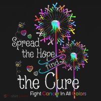 Fight Cancer In All And Every Color Ribbons Flower Heart T-Shirt thumb 7