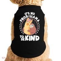Funny Cute It's No ProbLlama To Be Kind Doggie Tank thumb 0