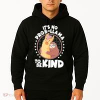 Funny Cute It's No ProbLlama To Be Kind Hoodie thumb 2