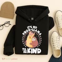 Funny Cute It's No ProbLlama To Be Kind Hoodie thumb 4