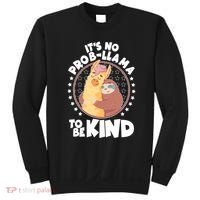 Funny Cute It's No ProbLlama To Be Kind Sweatshirt thumb 0