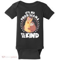 Funny Cute It's No ProbLlama To Be Kind Baby Bodysuit thumb 0