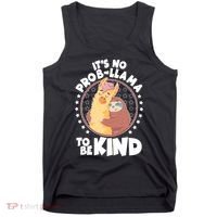 Funny Cute It's No ProbLlama To Be Kind Tank Top thumb 0
