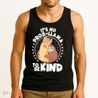 Funny Cute It's No ProbLlama To Be Kind Tank Top thumb 3