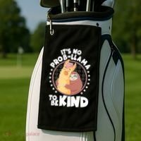 Funny Cute It's No ProbLlama To Be Kind Golf Towel thumb 2