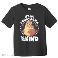 Funny Cute It's No ProbLlama To Be Kind Toddler T-Shirt thumb 0