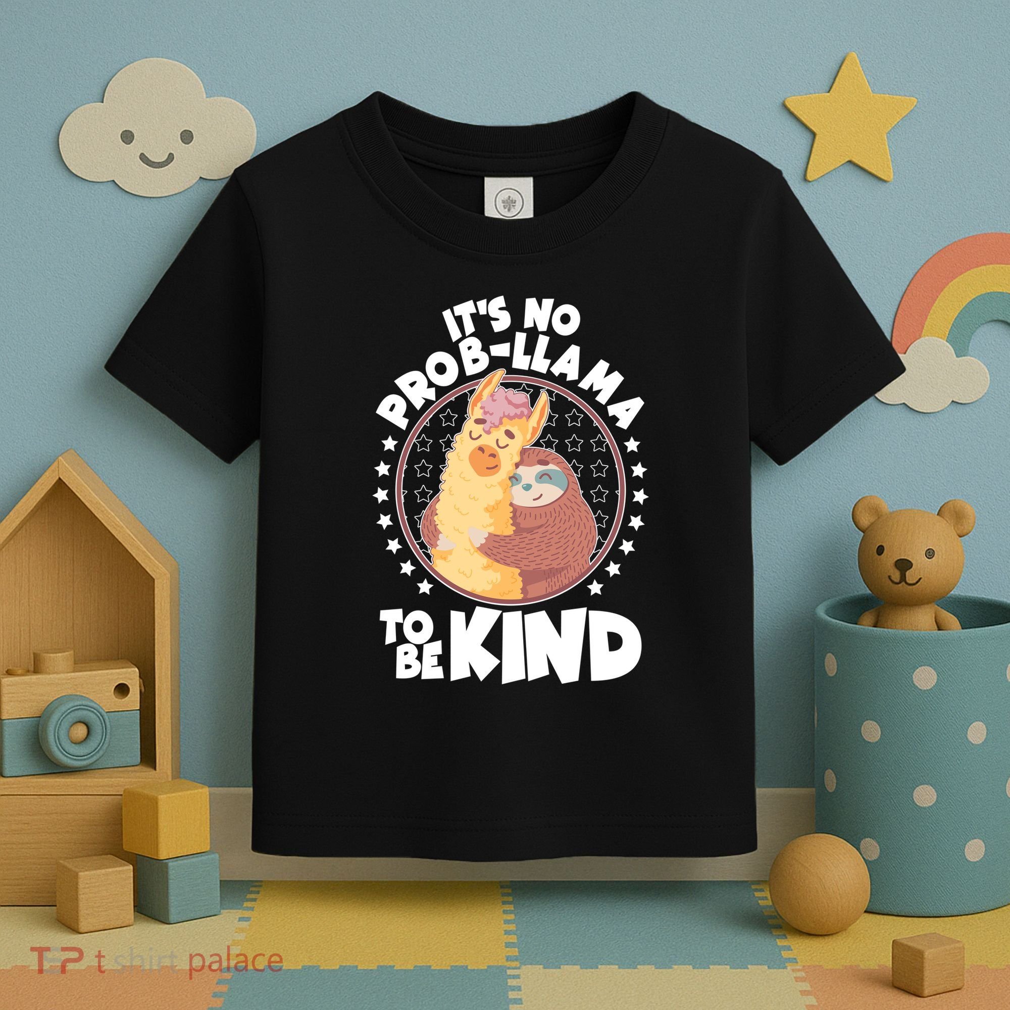 Funny Cute It's No ProbLlama To Be Kind Toddler T-Shirt