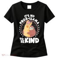Funny Cute It's No ProbLlama To Be Kind Women's T-Shirt thumb 0