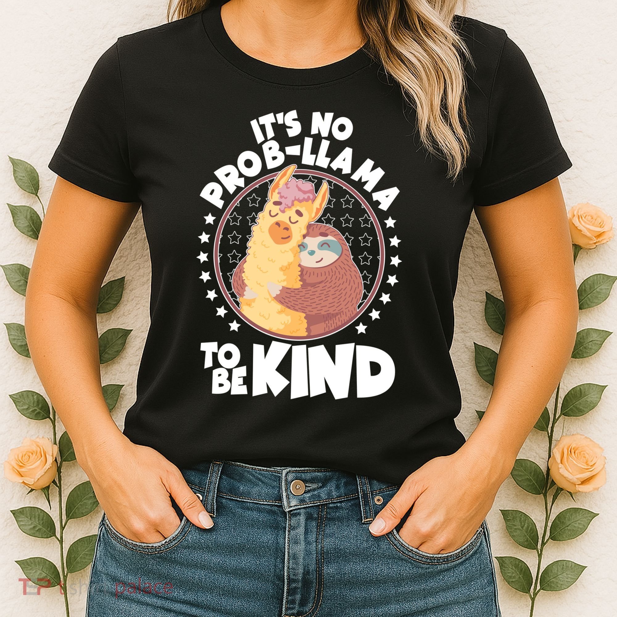 Funny Cute It's No ProbLlama To Be Kind Women's T-Shirt