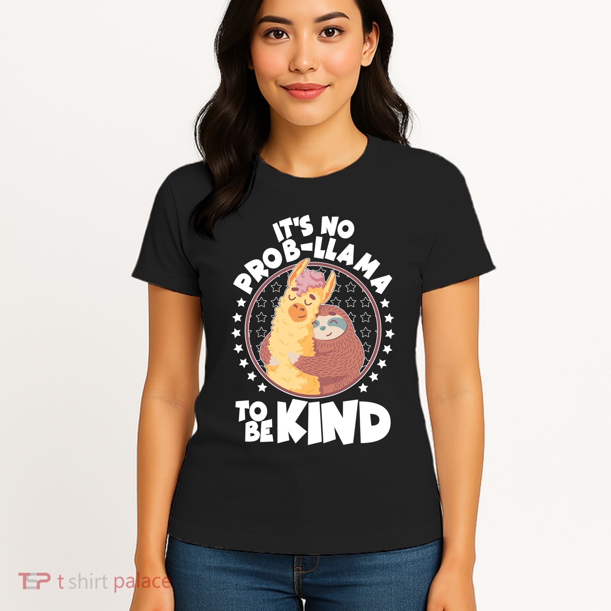 Funny Cute It's No ProbLlama To Be Kind Women's T-Shirt