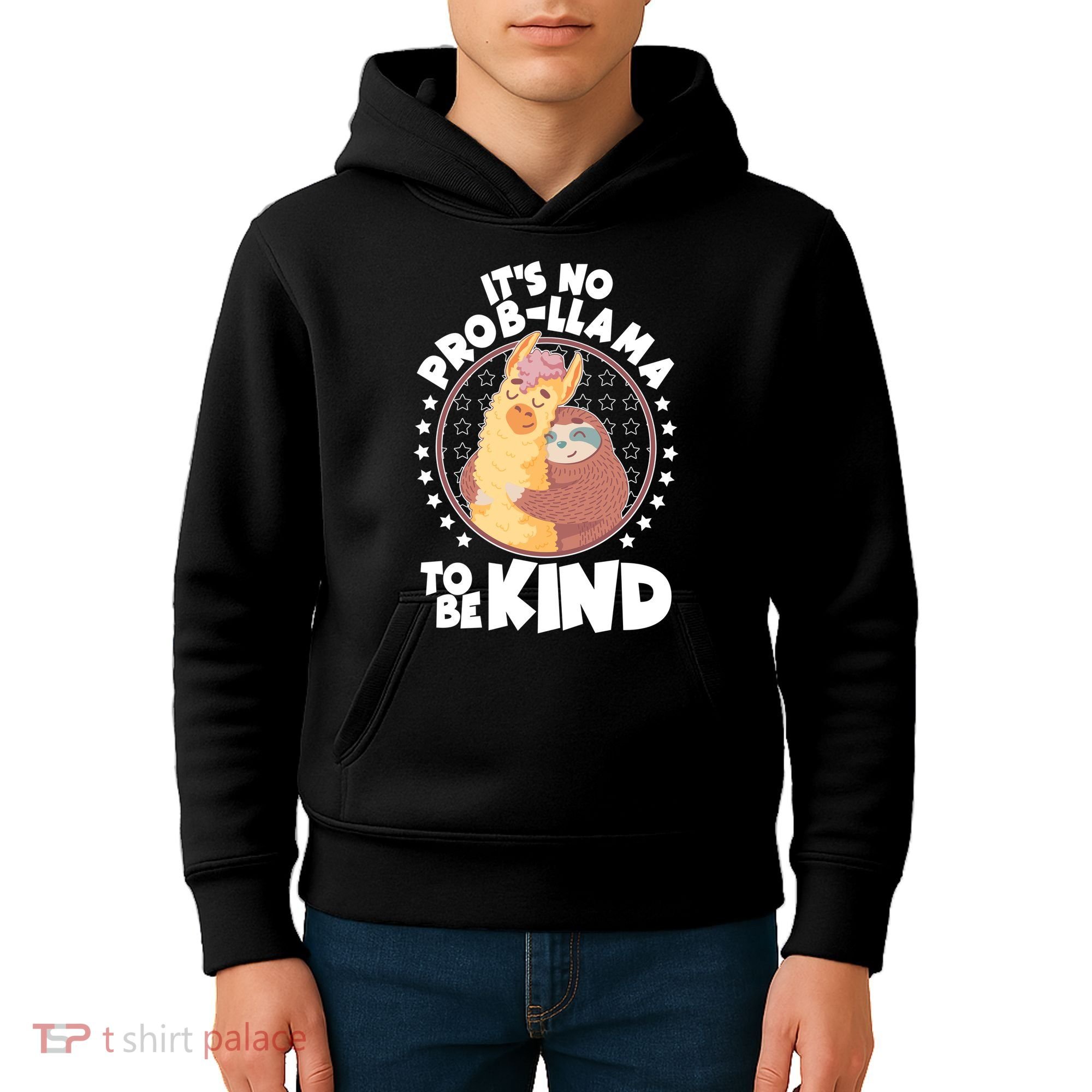 Funny Cute It's No ProbLlama To Be Kind Kids Hoodie