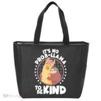 Funny Cute It's No ProbLlama To Be Kind Tote Bag thumb 0