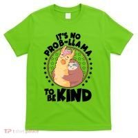 Funny Cute It's No ProbLlama To Be Kind T-Shirt thumb 0