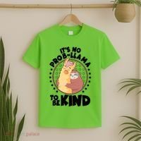 Funny Cute It's No ProbLlama To Be Kind T-Shirt thumb 2