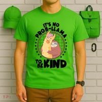 Funny Cute It's No ProbLlama To Be Kind T-Shirt thumb 6
