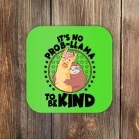Funny Cute It's No ProbLlama To Be Kind Coaster thumb 0