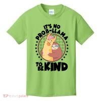 Funny Cute It's No ProbLlama To Be Kind Kids T-Shirt thumb 0