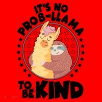 Funny Cute It's No ProbLlama To Be Kind Santa Hat thumb 1