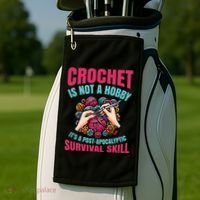 Funny Crochet Is Not A Hobby Golf Towel thumb 2