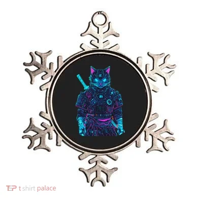 Futuristic Cat Japanese Samurai Ornament